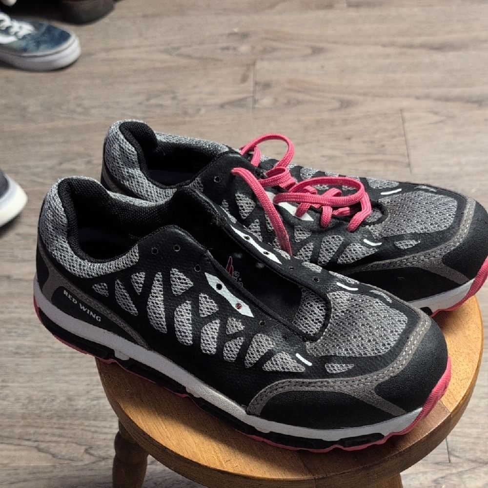 Women's Black and Pink Athletic Shoes